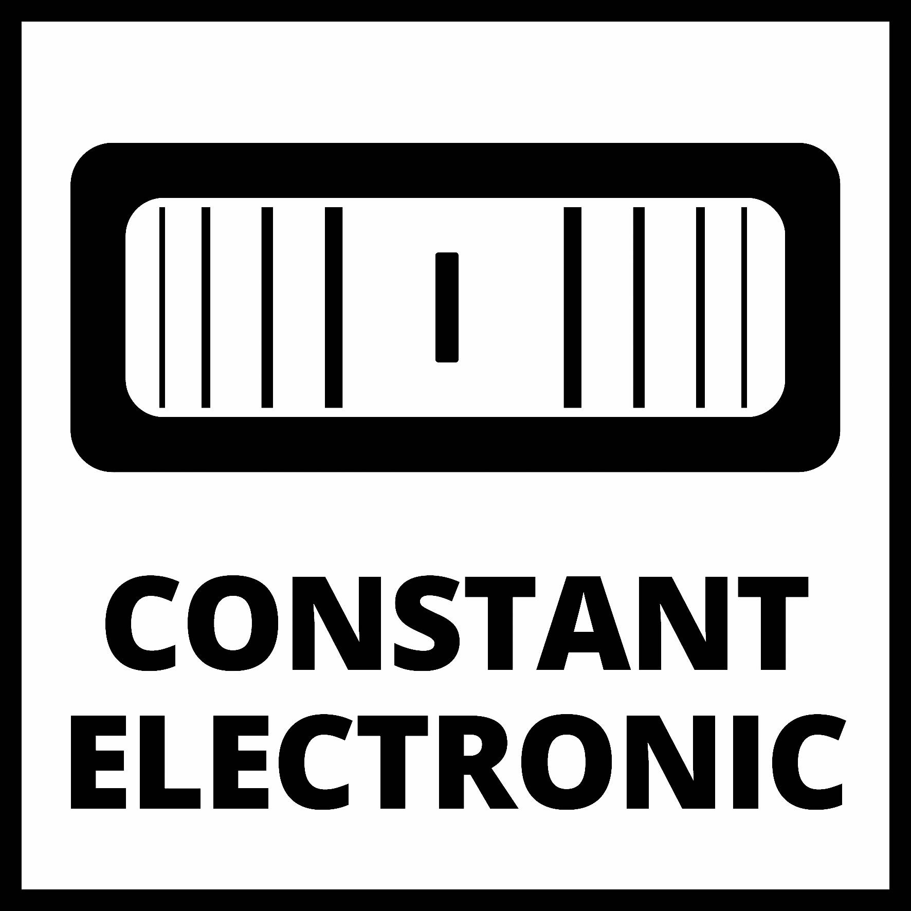 'KONSTANT ELEKTRONISK' med digital display och ett streck ovanför.