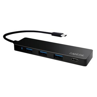 LogiLink UA0311 USB-hubb 4 Port USB-A USB 3.1 Gen1 5 GBit/s med USB-C-kontakt Svart UA0311