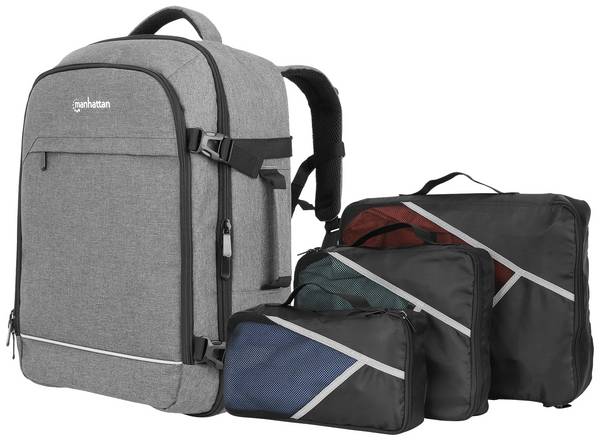 Manhattan Datorryggsäck Notebook-Rucksack mit Gerätefächern für Laptops bis zu 17,3",Tablets bis zu 11" Passar max.: 43,9 cm (17,3")  Grå