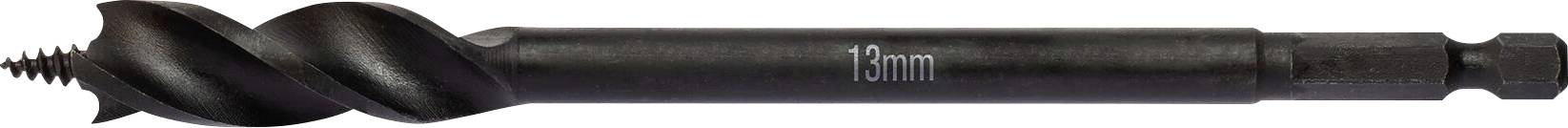 En 12 mm träborr med skruvspets och spiralformad skaft, lämplig för att borra precisionshål i trämaterial.
