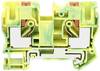 TRU COMPONENTS TC-JPT10-PE Terminal med genomföring 10.2 mm Snabbanslutning Antal poler: 2 0.5 mm² 10 mm² Grön, Gul 1 st