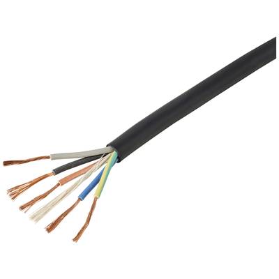 TRU COMPONENTS TC-11594952 Gummislangledning H07RN-F 5 x 2.5 mm² Svart Metervara