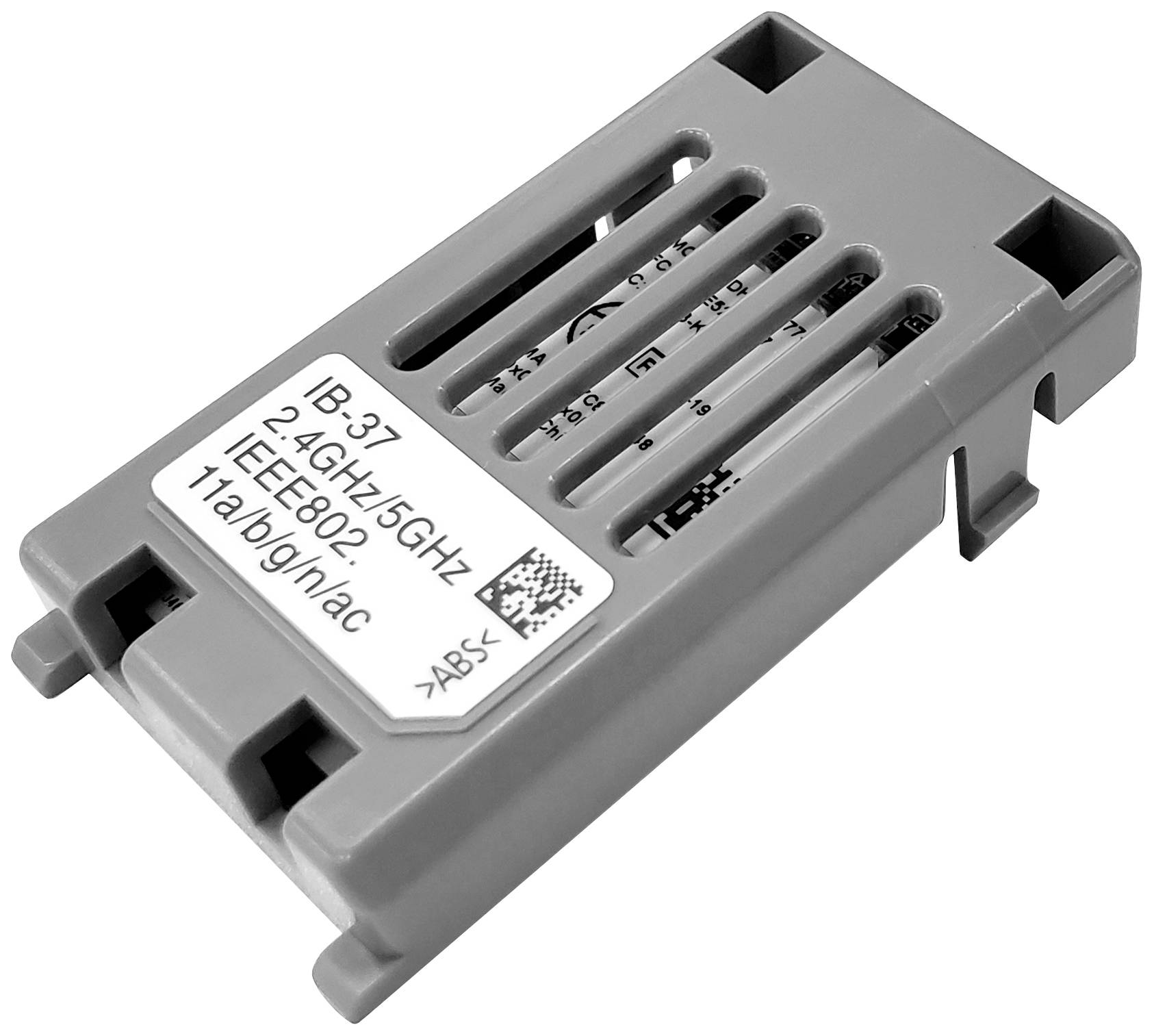 Ett grått WLAN-modul 2,4GHz/5GHz, modell IB-37, med en etikett 'IEEE 802.11 a/b/g/n/ac' på ovansidan.