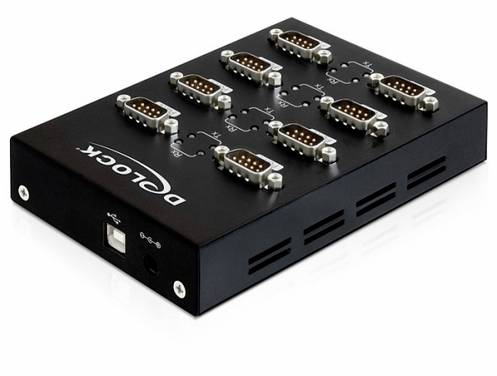 Delock 61860 USB-hubb 8 Port Seriell (9-pol) USB 2.0 480 MBit/s Svart 61860