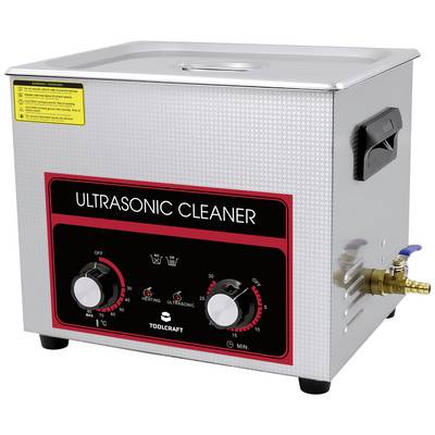 TOOLCRAFT USC-1000 Ultraljudsrengörare Verkstad, Smycken, Kontorsmaterial 440 W 10 l med uppvärmning, Med rengöringskorg