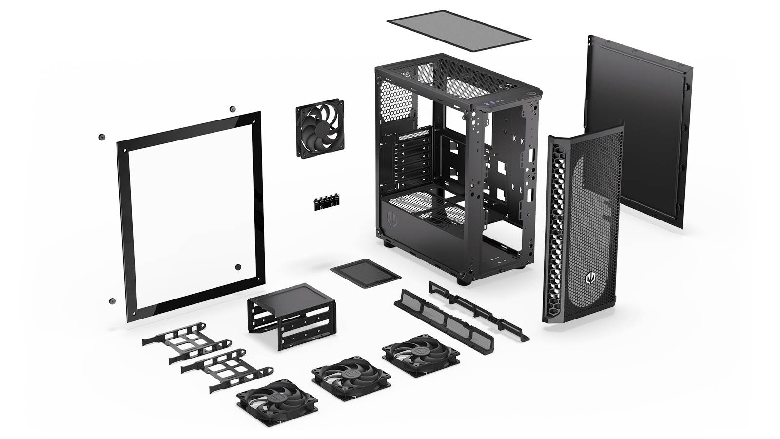 endorfy Signum 300 Air Midi-Tower Datorchassi Svart 4 Förinstallerade Fläktar, Sidofönster, Dammfilter-2