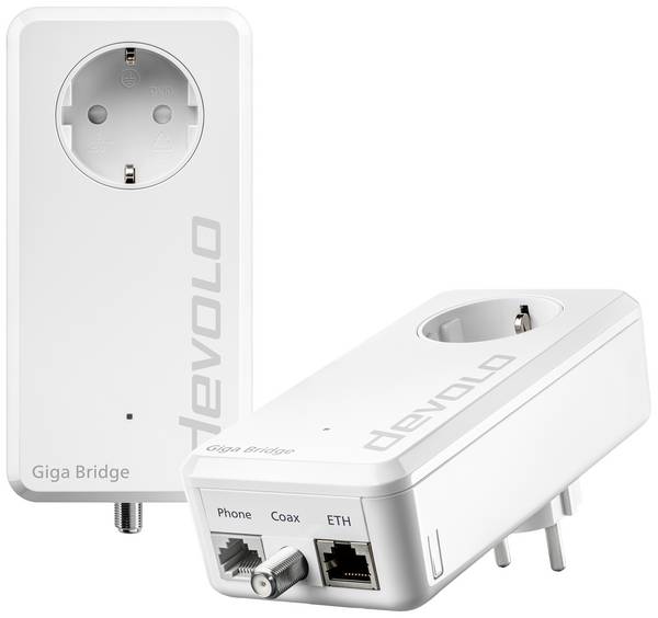 Devolo Giga Bridge Phoneline Nätverksadapter 8949 EU IP-brygga, glasfiber