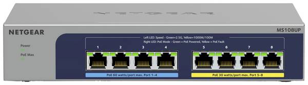 NETGEAR MS108UP-100EUS MS108UP Switch RJ45 8 Port 2.5 GBit/s PoE-funktion