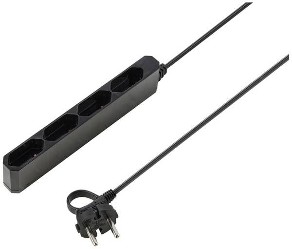 Sygonix SY-5806880 Grenuttag 4x Svart Euro-kontakt 1 st