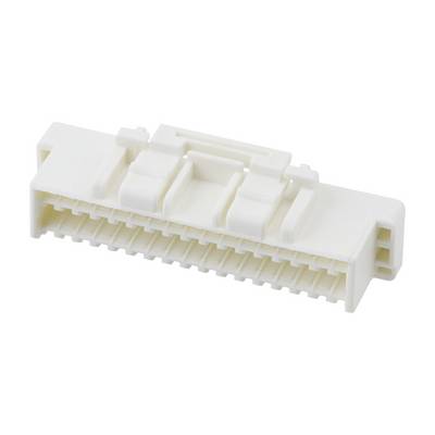 En vit plastpropp med flera parallella anslutningsplatser, lämplig för elektroniska kopplingar eller enhetsanslutningar.