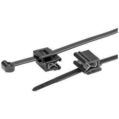 HellermannTyton 156-03219 T50ROSEC5A-PA66W-BK (100) Buntband med klämma 200 mm 4.6 mm Svart 100 st