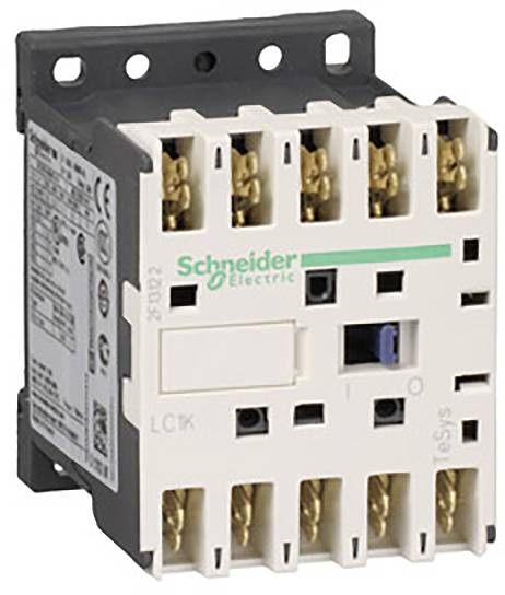 En kontaktor från Schneider Electric med flera anslutningar och switchar. Används för styrning av elektriska laster inom industriell styrning.