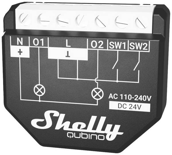 Shelly Shelly Qubino Wave 2PM  Strömbrytare  Z-Wave, Z-Wave+