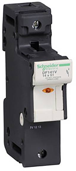 Svart enfasig kretsbrytare från Schneider Electric.