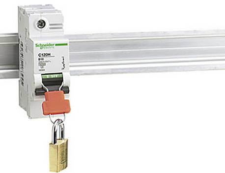 Schneider Electric 27145 Låselement för LS-brytare C120 i PÅ eller AV läge Lågfördelartillbehör           4 st
