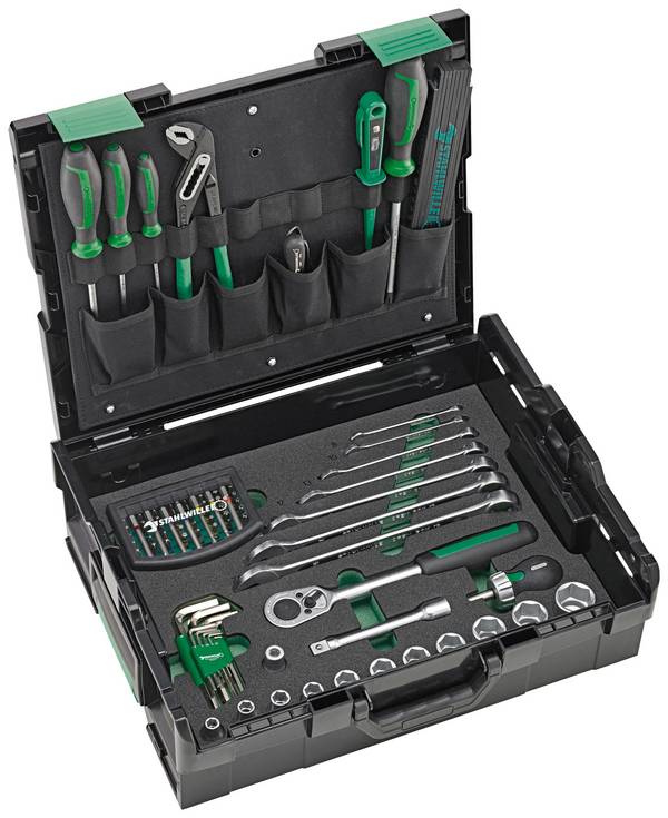 Stahlwille 97830700 STW L-BoXX Basisset Verktygslåda utrustad ABS plast Svart, Grön