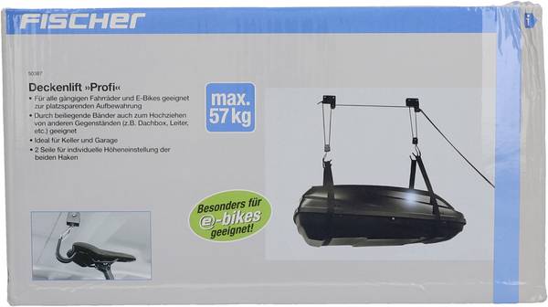 FISCHER FAHRRAD 50387 Taklyft Antal parkeringsplatser=1  Svart