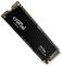 'Närbild av en Crucial P3 Plus SSD, PCIe 4.0 NVMe M.2 2280, med svart hölje och Crucial-logotyp.'