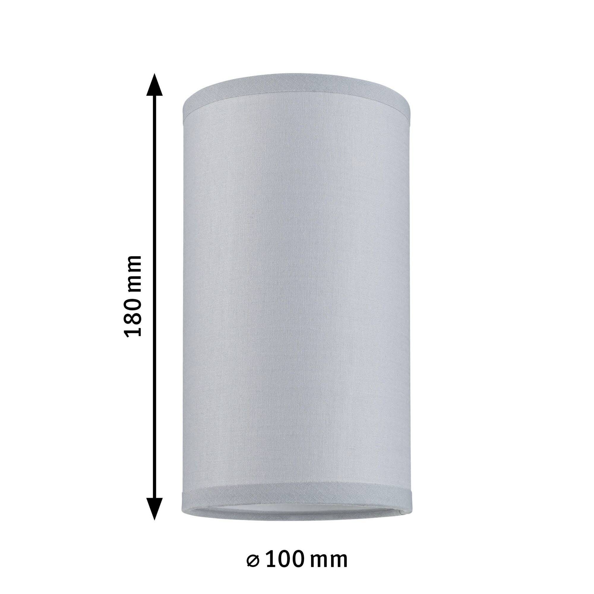 Grå cylindrisk lampskärm, 180 mm hög, diameter 100 mm.