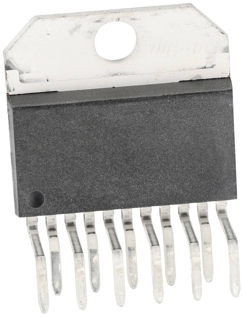 En svart, rektangulär mikrochip med åtta metallstift, som används för att leda elektriska signaler i elektroniska enheter.