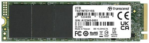 Transcend 115S 2 TB Intern NVMe/PCIe M.2 SSD Pcle NVMe 3,0 x4 TS2TMTE115S