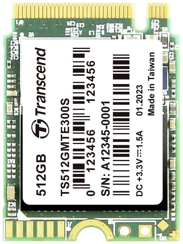 Transcend 300S 512 GB Interne M.2 PCIe NVMe SSD 2230 Pcle NVMe 3,0 x4 Box TS512GMTE300S
