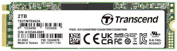 Transcend MTE662A 2 TB Intern NVMe/PCIe M.2 SSD PCIe 3.0 x4 Industrial TS2TMTE662A
