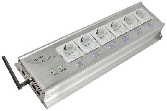Allnet 221638 WiFi-förgreningsdosa 6x Silver IEC-kontakt 1 st