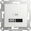 Schneider Electric USB Asfora Vit (glänsande) EPH2770421D 1 st
