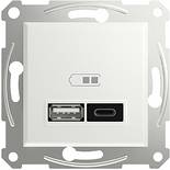 Schneider Electric USB Asfora Vit (glänsande) EPH2770421D 1 st