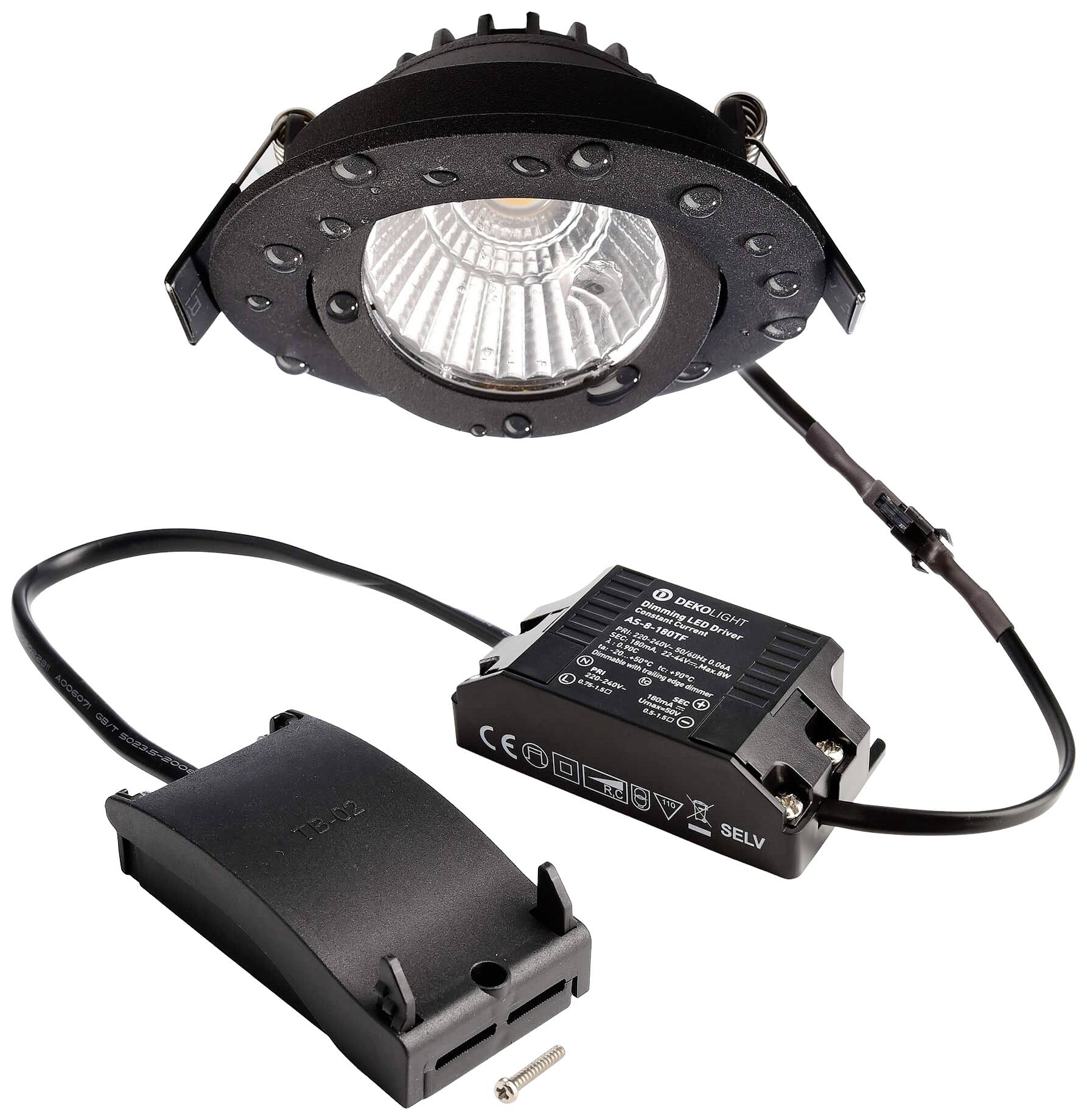 Deko Light 565390 Dione IP LED-inbyggnadsbelysning EEK: E (A - G) LED LED fast installerad 8.5 W Svart