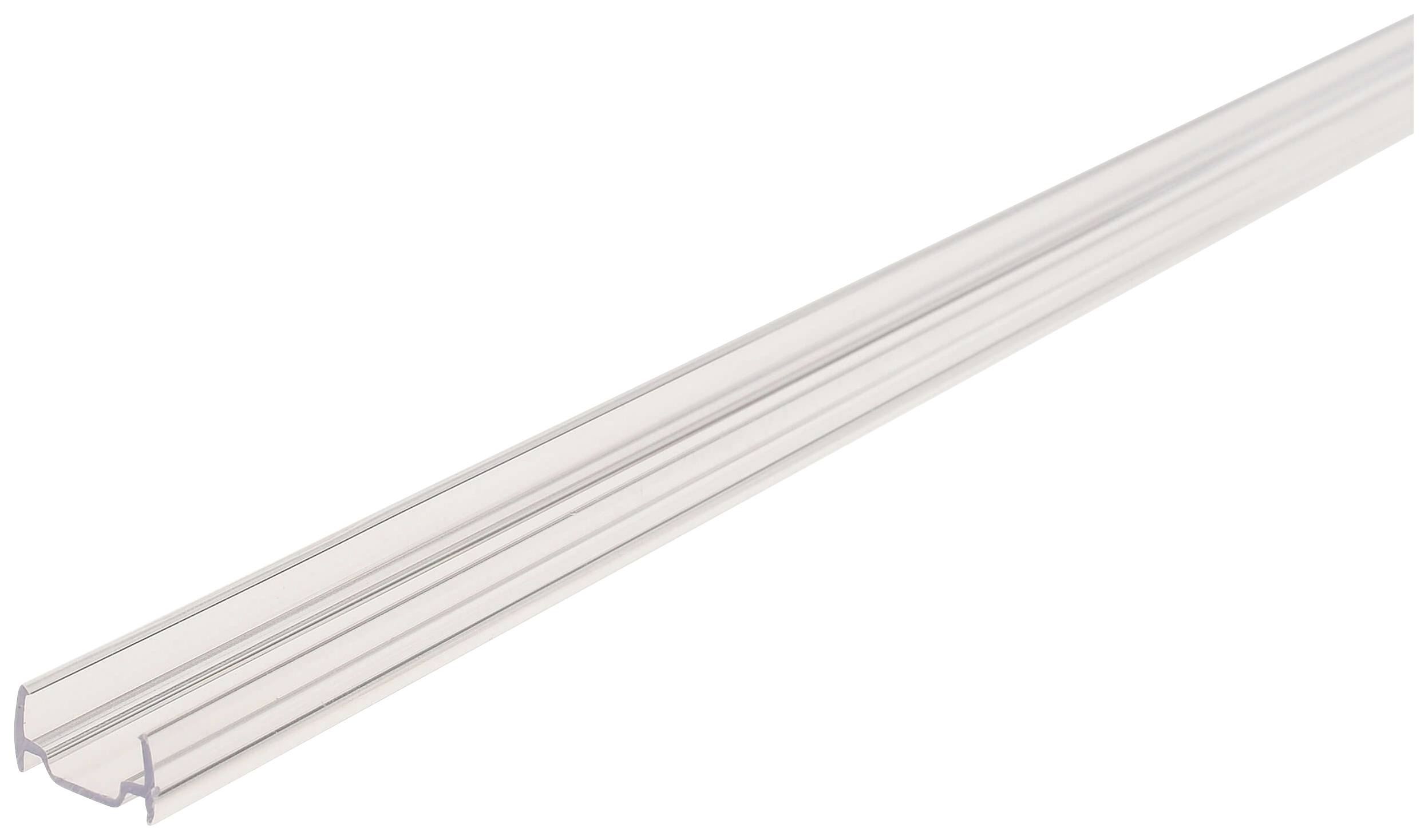 Metallprofil för LED-lampor, rektangulär, silverfärgad, lämplig för montering av LED-remsor på ytor. Perfekt för modern belysning.