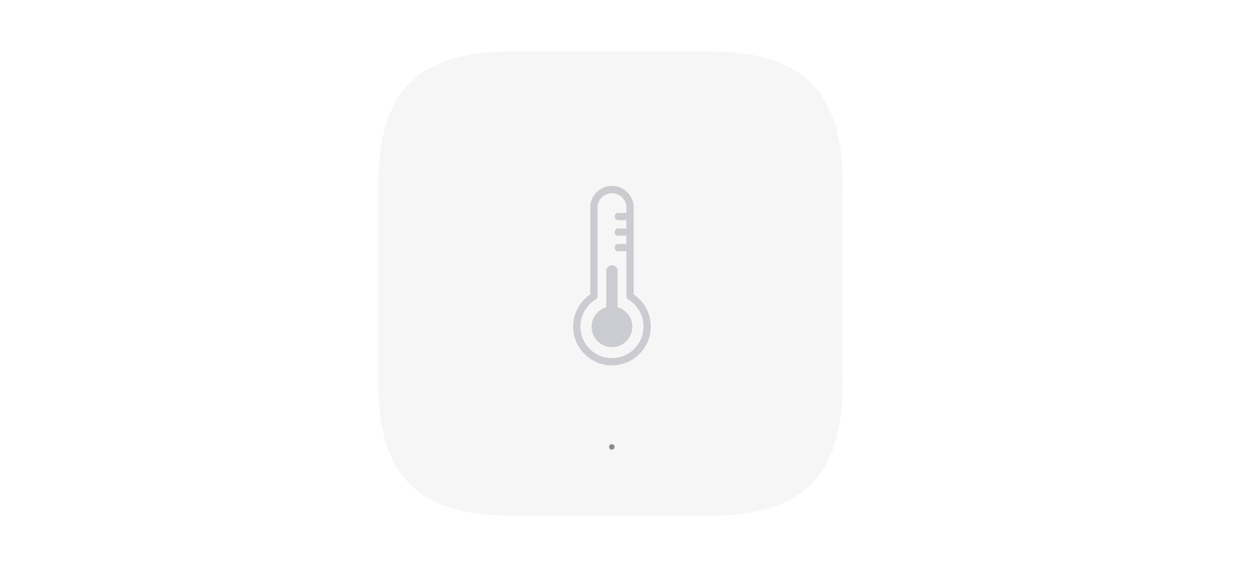 Termometersymbol på grå bakgrund som visar temperaturmätning.