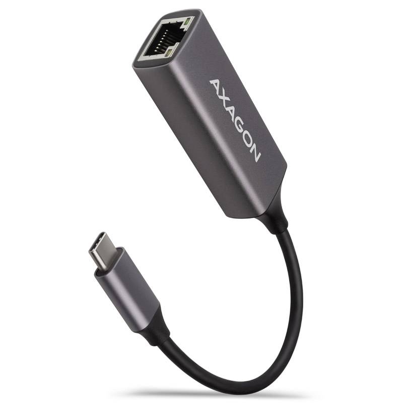 Ethernet-adapter med USB-C-anslutning för trådbundna nätverksanslutningar till kompatibla enheter.