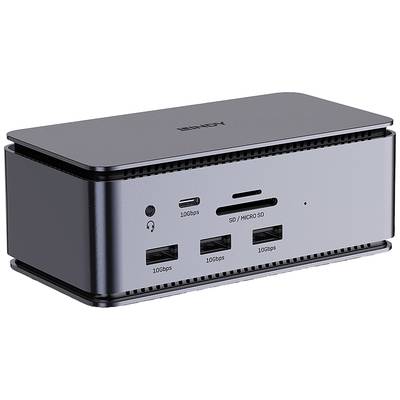 LINDY USB-C®-dockningsstation   Integrerad kartläsare, USB-C® Power Delivery