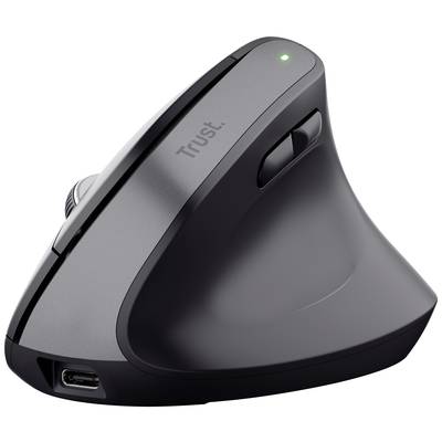 Trust Bayo+ Ergonomisk mus Bluetooth Optisk Svart 6 Knappar 800 dpi, 1200 dpi, 1600 dpi, 2400 dpi Ergonomisk, Tysta knap