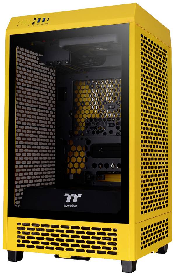 Thermaltake The Tower 200 Mini-Tower Datorchassi GAMER  Gul 2 Förinstallerade Fläktar