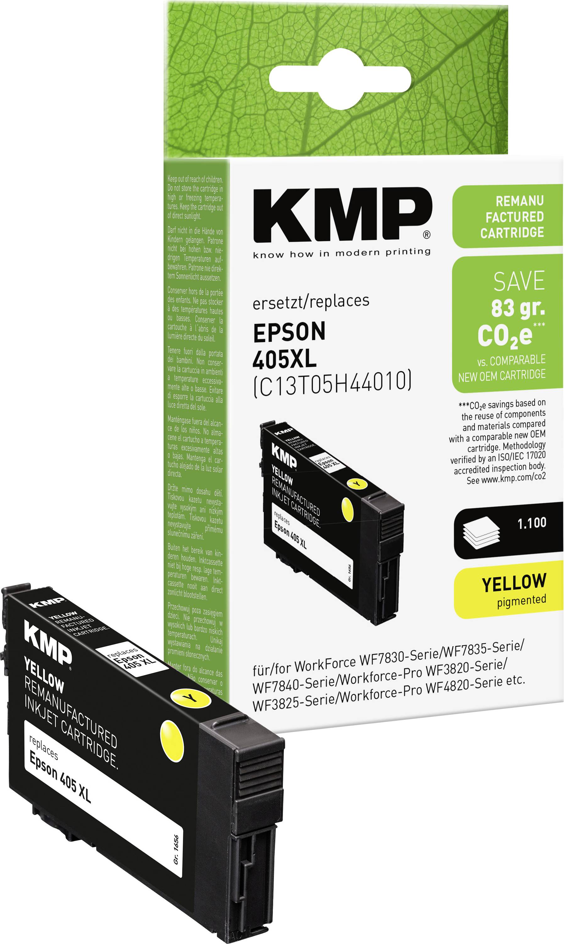 KMP Bläck Ersätter Epson 405XL, T05H4 Kompatibel Gul 1656,4009 1656,4009