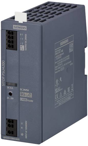 Strömförsörjningsenhet från Siemens, modell SITOP PSU4200. Huvudsakligen använd för industriella tillämpningar för spänningsmatning.