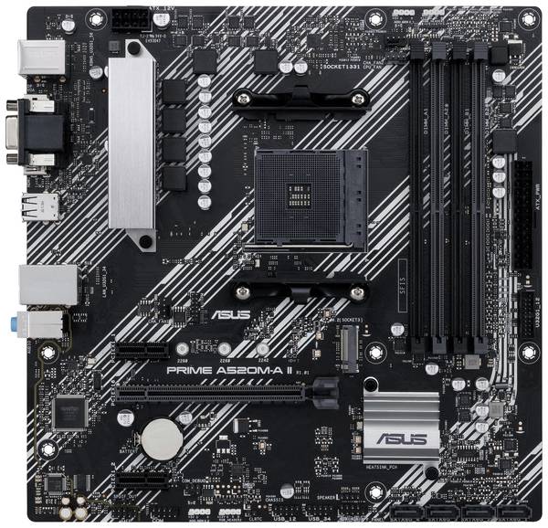 Asus PRIME A520M-A II/CSM Moderkort Sockel AMD AM4 Formfaktor Micro-ATX Moderkort-chipset AMD® A520