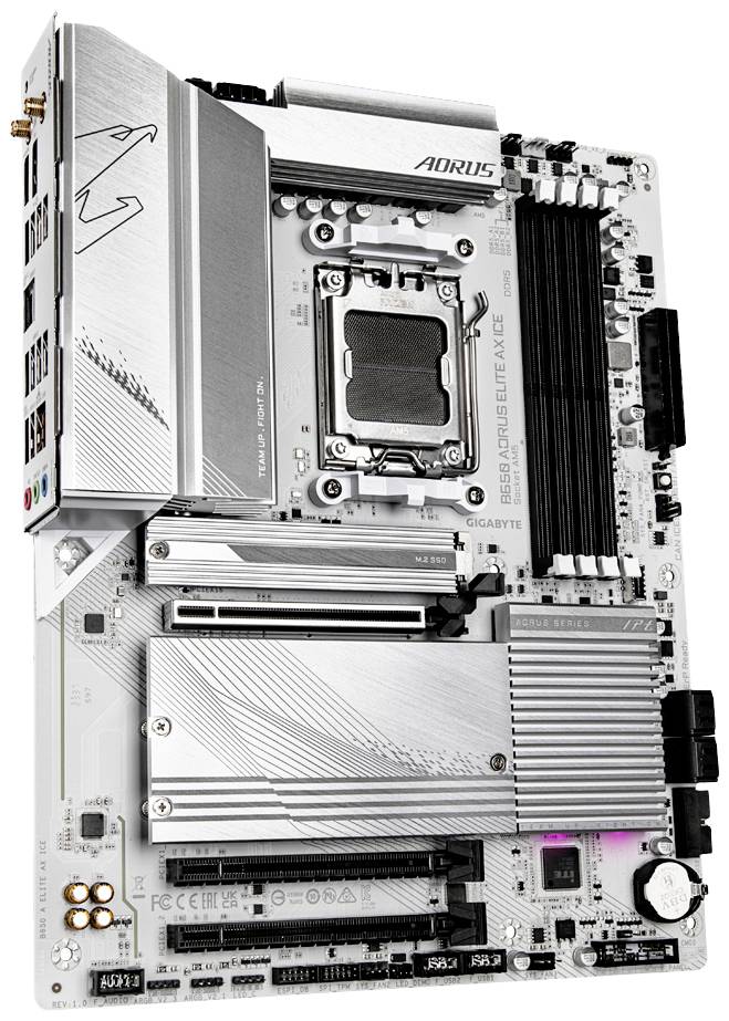 Gigabyte B650 AORUS ELITE AX ICE Moderkort Sockel #####AMD AM5 Formfaktor ATX Moderkort-chipset AMD® B650-1