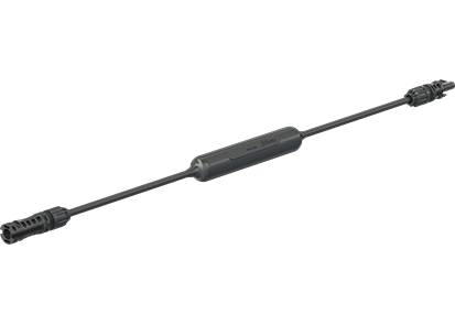 Svart, tunt kabel med ett avlångt, rektangulärt styrenhet i mitten.