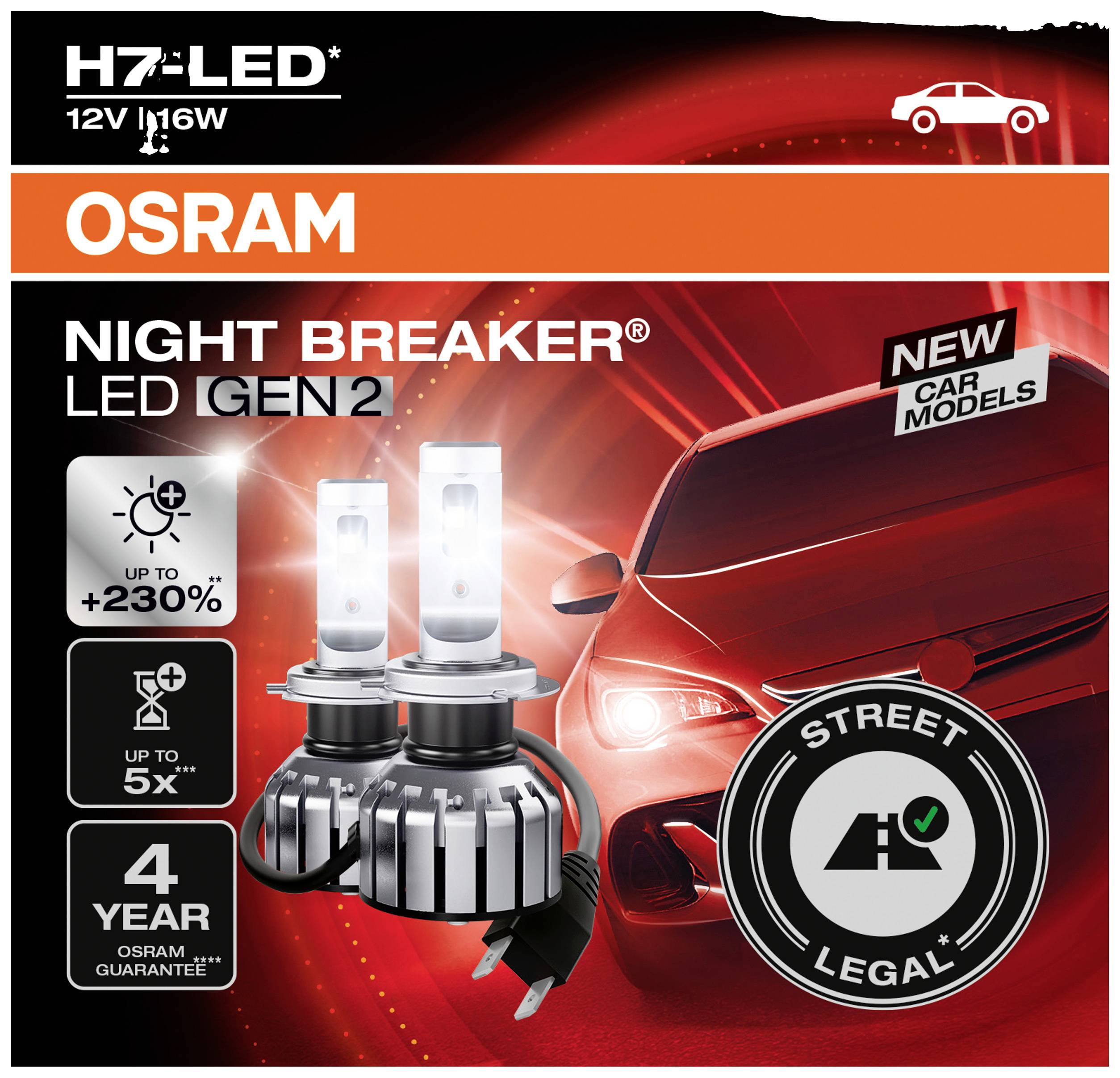 OSRAM 64210DWNBG2-2HFB LED glödlampa Night Breaker® LED H7 16 W 12 V-5