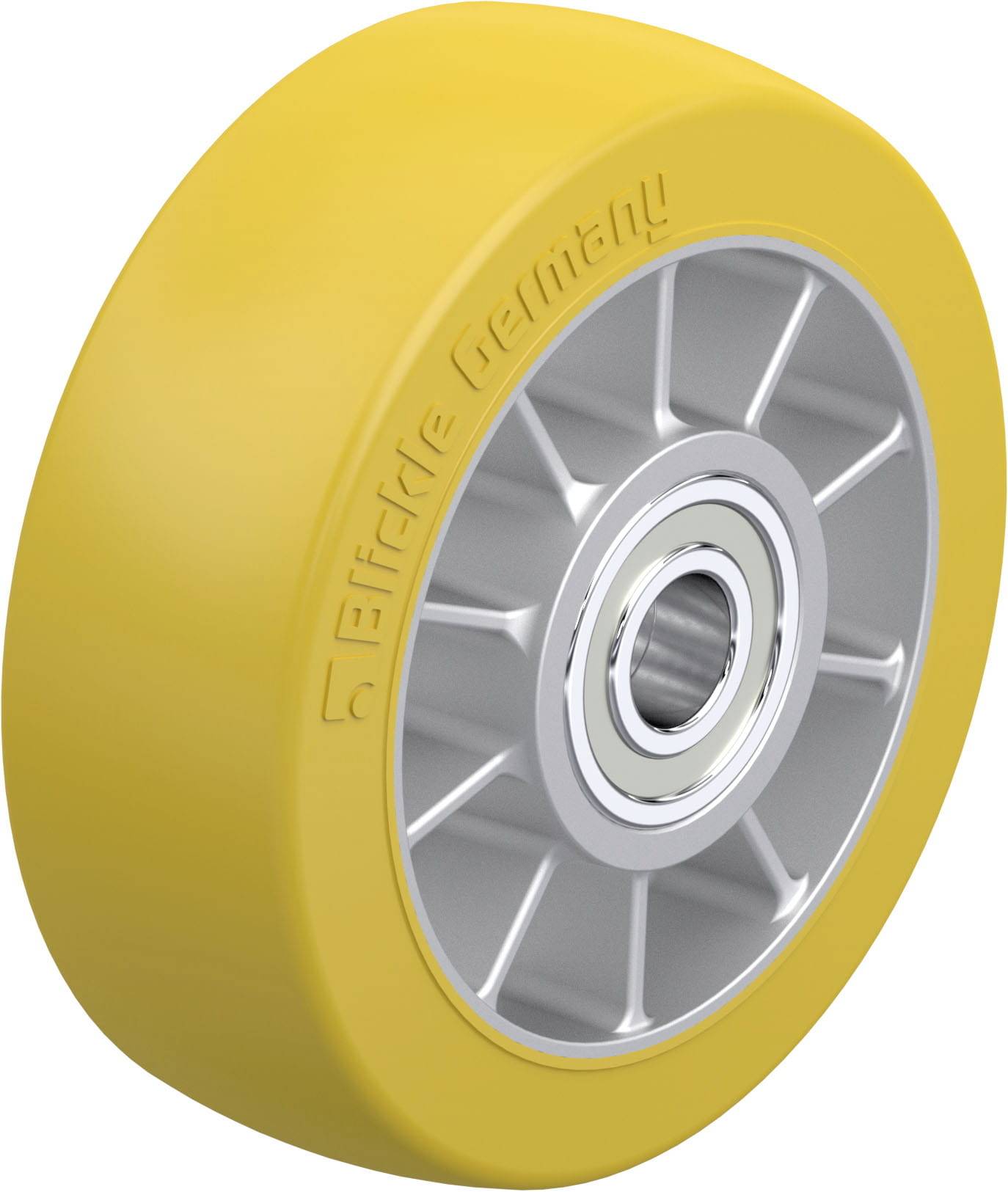 Gul cirkel med silverfärgat mittparti och texten 'Elektro Germany'. Används för industriella tillämpningar.