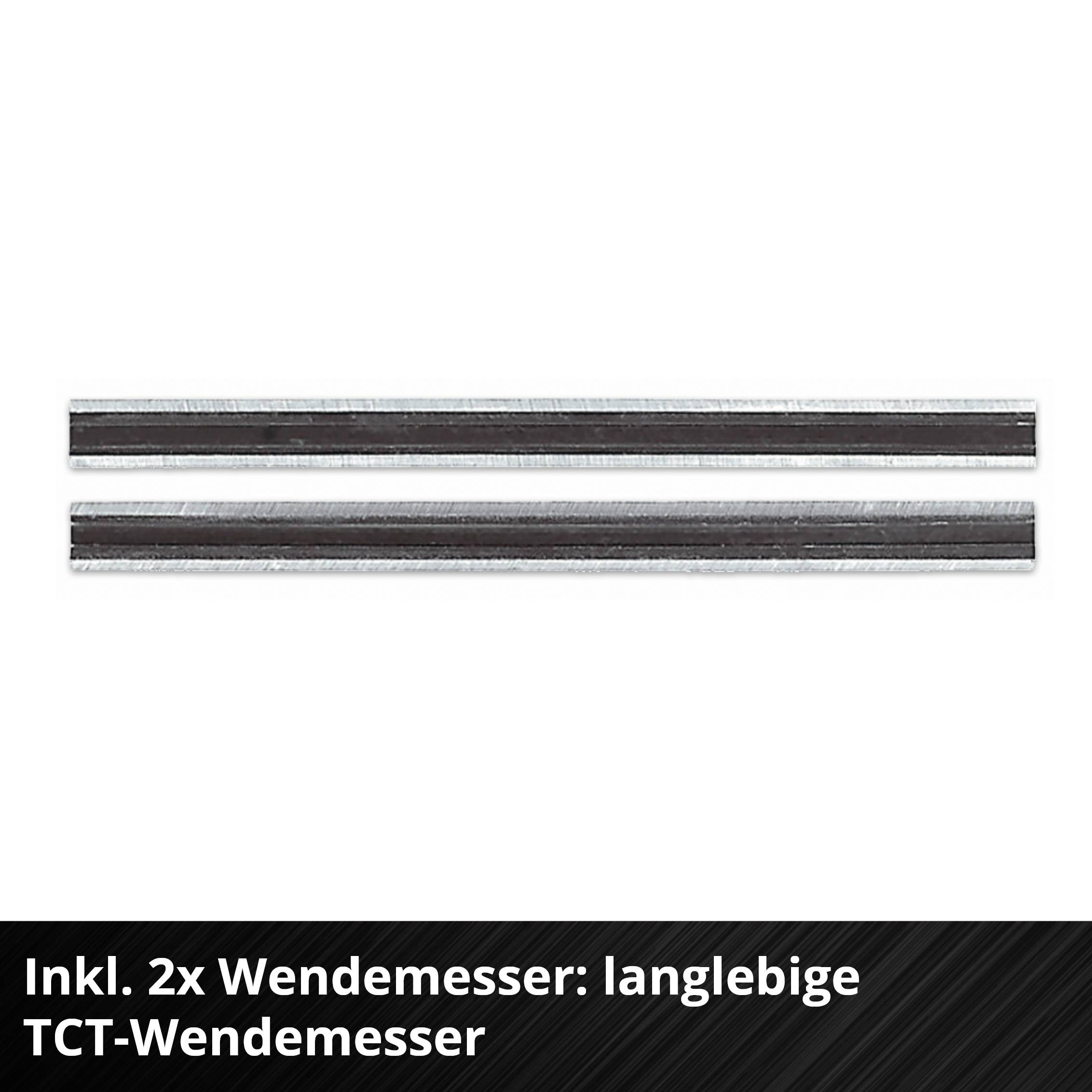 Två vändskär, hållbara och tillverkade av TCT-material, liggande horisontellt bredvid varandra.