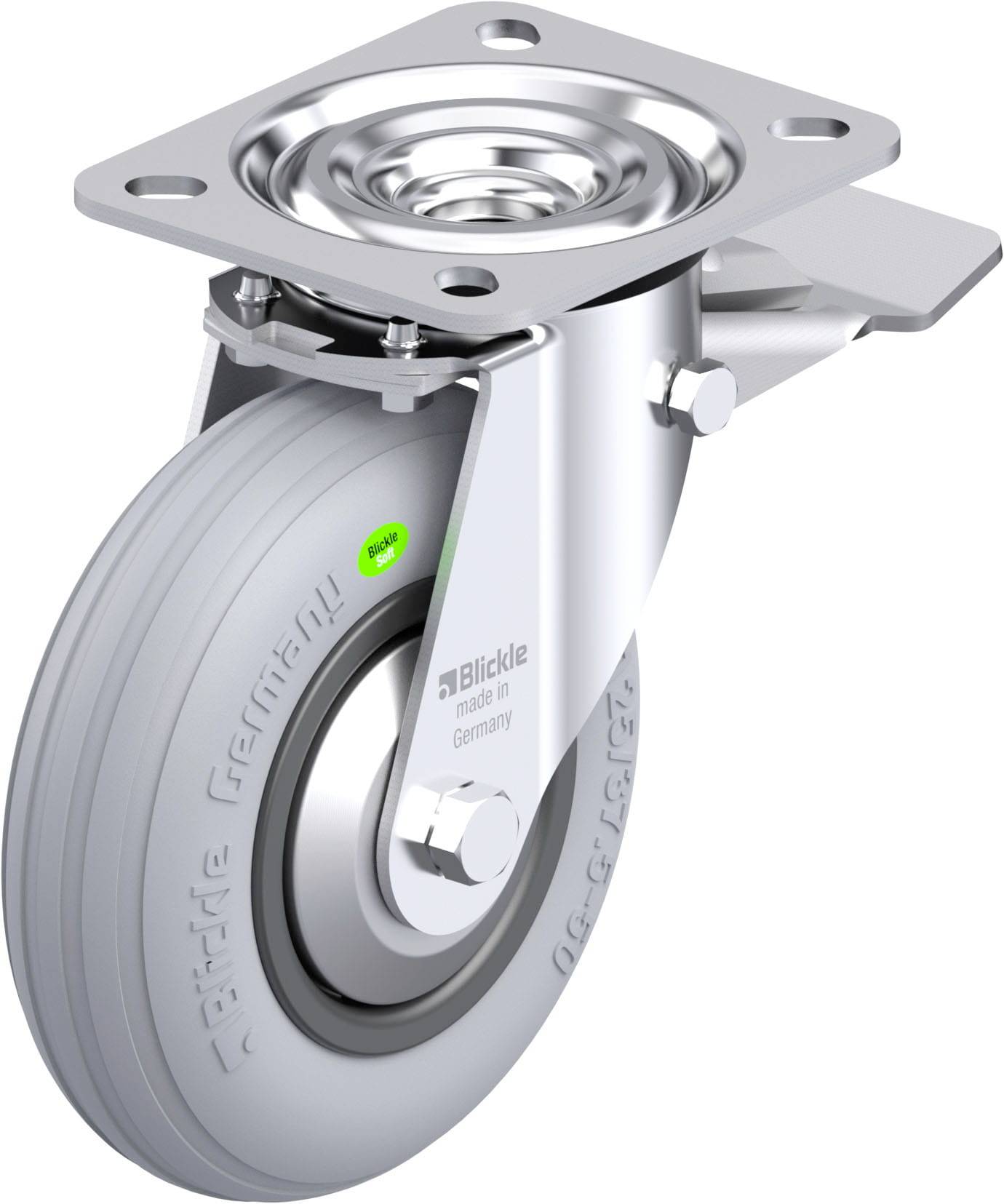Blickle 849933 L-VWPP 125R-ST-SG-FA Länkrulle i stålplåt Hjuldiameter: 125 mm Bärförmåga (max. ): 50 kg 1 st