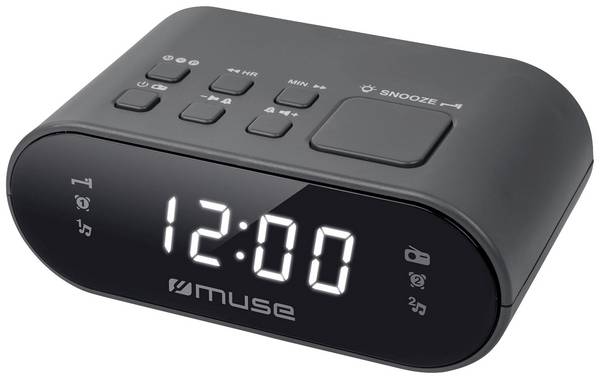 Klockradio Muse M-10 CR FM, FM  Väckningsfunktion Svart