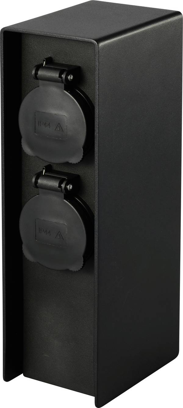 Sygonix SY-6121658 Trädgårdsstickkontakt 4x  Svart Petskydd, med jordad