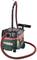 Industridammsugare från märket Metabo med röd slang och handtag. Modellen är 'ASR 35 L 3PC SC' och den har hjul för enkel förflyttning.