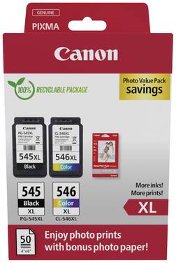 Canon Bläck PG-545+CL-546XL Original 2-pack Svart, Färg 8286B011
